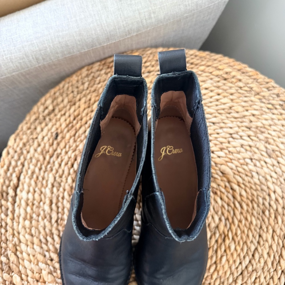 J. Crew Black Leather Ankle Boots - Picture 5 of 6